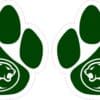 Mirrored Green Cougar Paw Vinyl Stickers