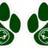 Mirrored Green Cougar Paw Vinyl Stickers