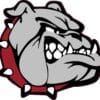 Right Facing Maroon Collar Bulldog Vinyl Sticker