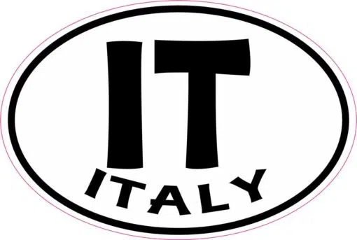 Oval IT Italy Vinyl Sticker