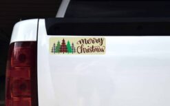Plaid Trees Merry Christmas Magnet