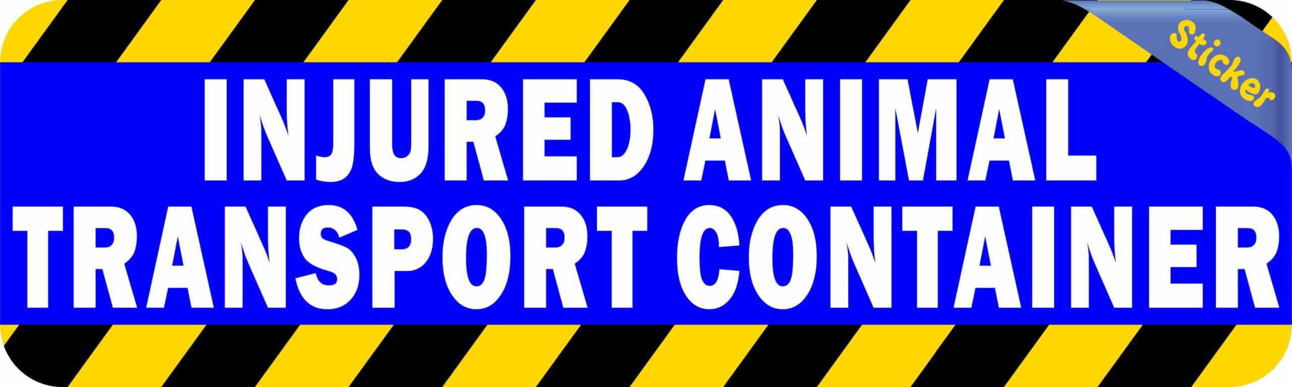 StickerTalk Injured Animal Transport Container Vinyl Sticker, 10 inches x 3 inches