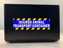 StickerTalk Injured Animal Transport Container Vinyl Sticker, 10 inches x 3 inches