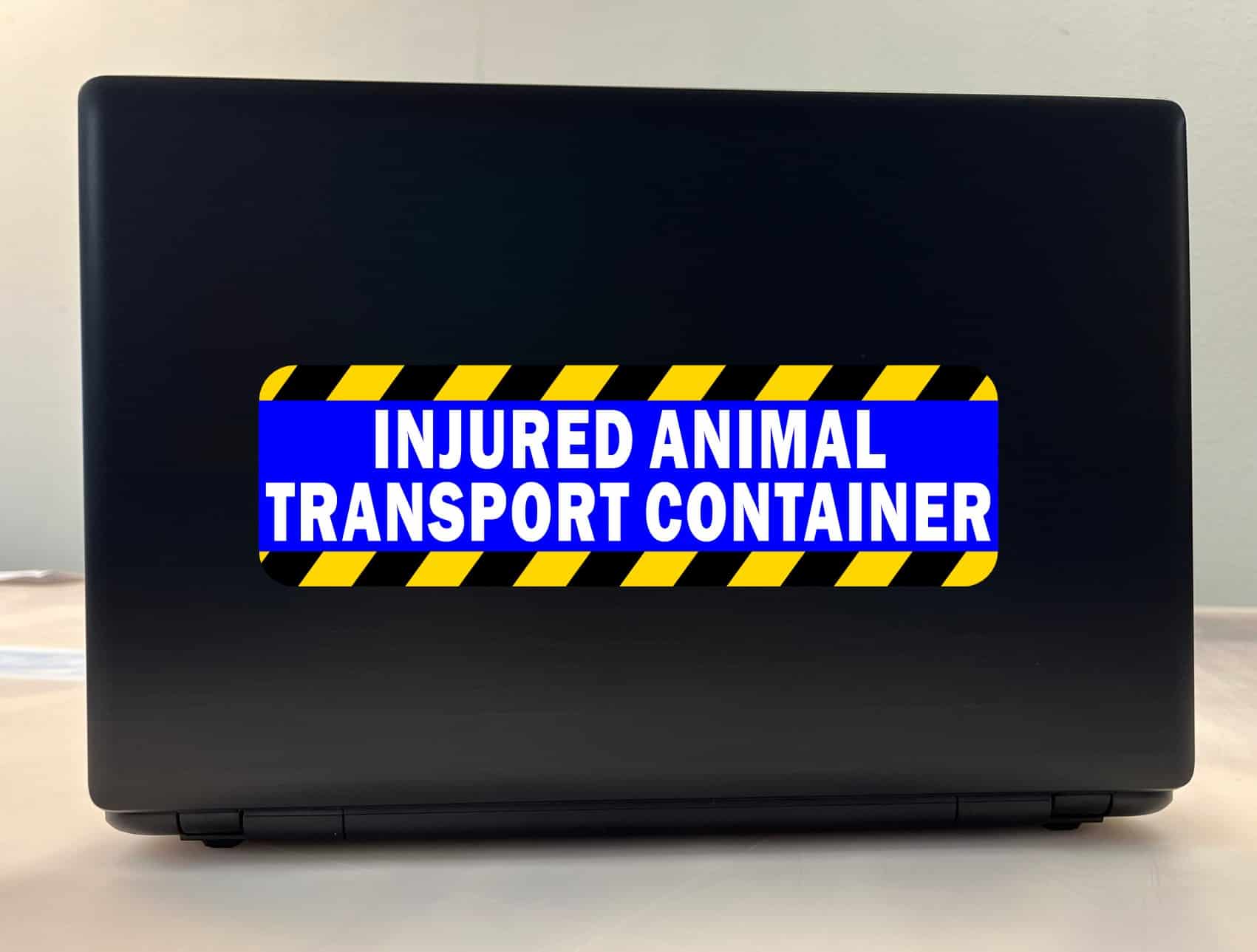 StickerTalk Injured Animal Transport Container Vinyl Sticker, 10 inches x 3 inches