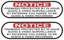 Protected by Audio and Video Surveillance Vinyl Stickers