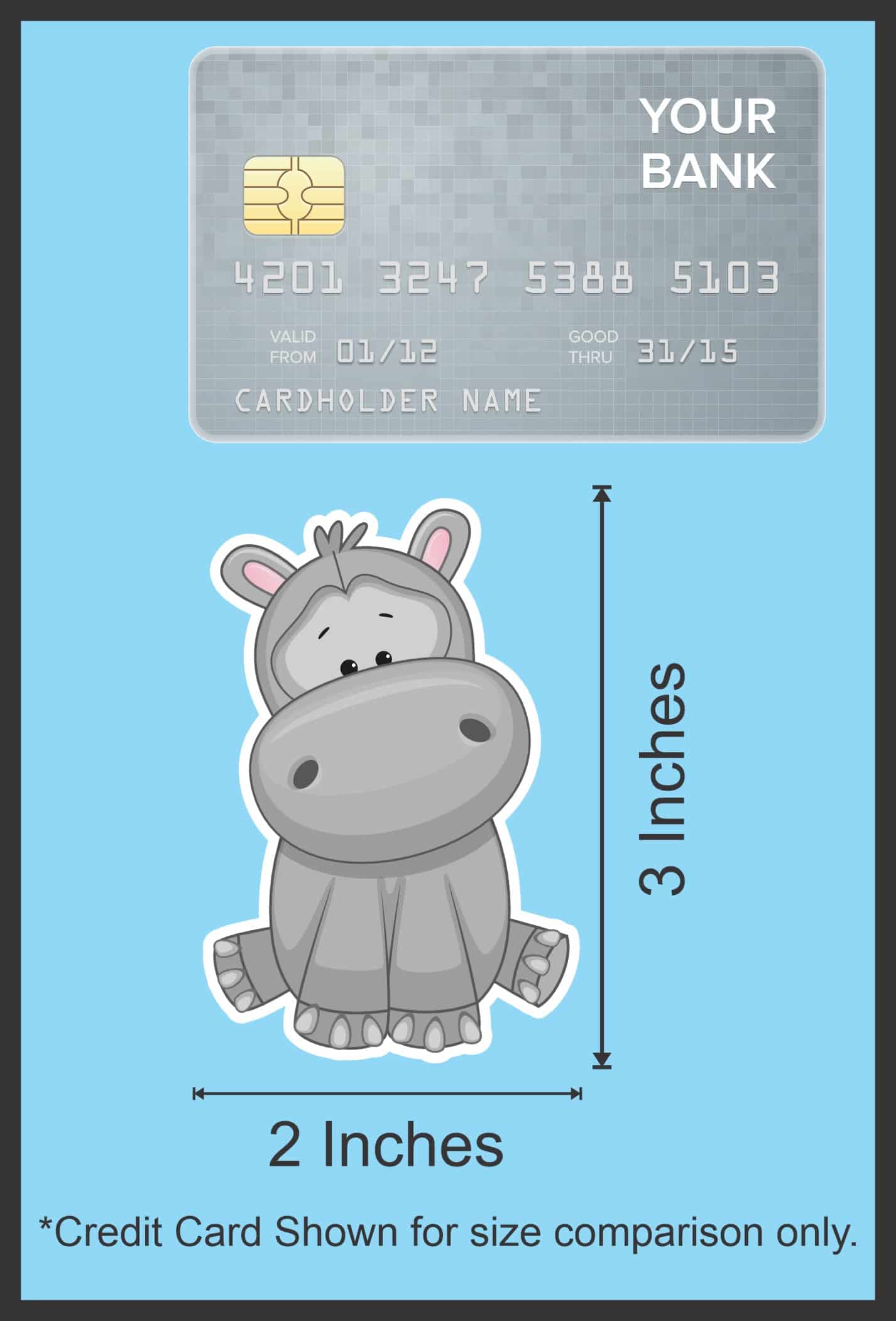 StickerTalk Hippopotamus Vinyl Stickers, 1 sheet of 2 stickers, 2 inches x 3 inches each - Image 9