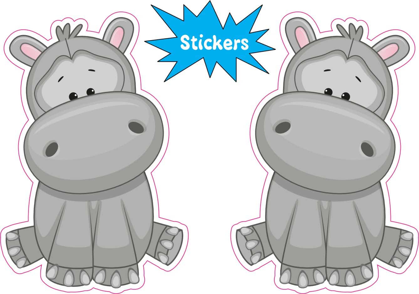 StickerTalk Hippopotamus Vinyl Stickers, 1 sheet of 2 stickers, 2 inches x 3 inches each - Image 4