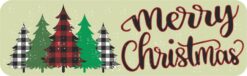 Plaid Trees Merry Christmas Vinyl Sticker