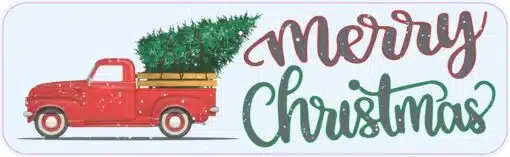 Vintage Truck Merry Christmas Magnet