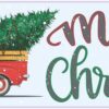 Vintage Truck Merry Christmas Vinyl Sticker