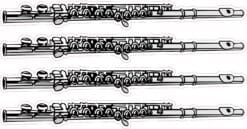 Flute Vinyl Stickers