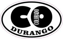 Oval CO Durango Colorado Vinyl Sticker