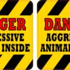 Danger Aggressive Animal Inside Vinyl Stickers