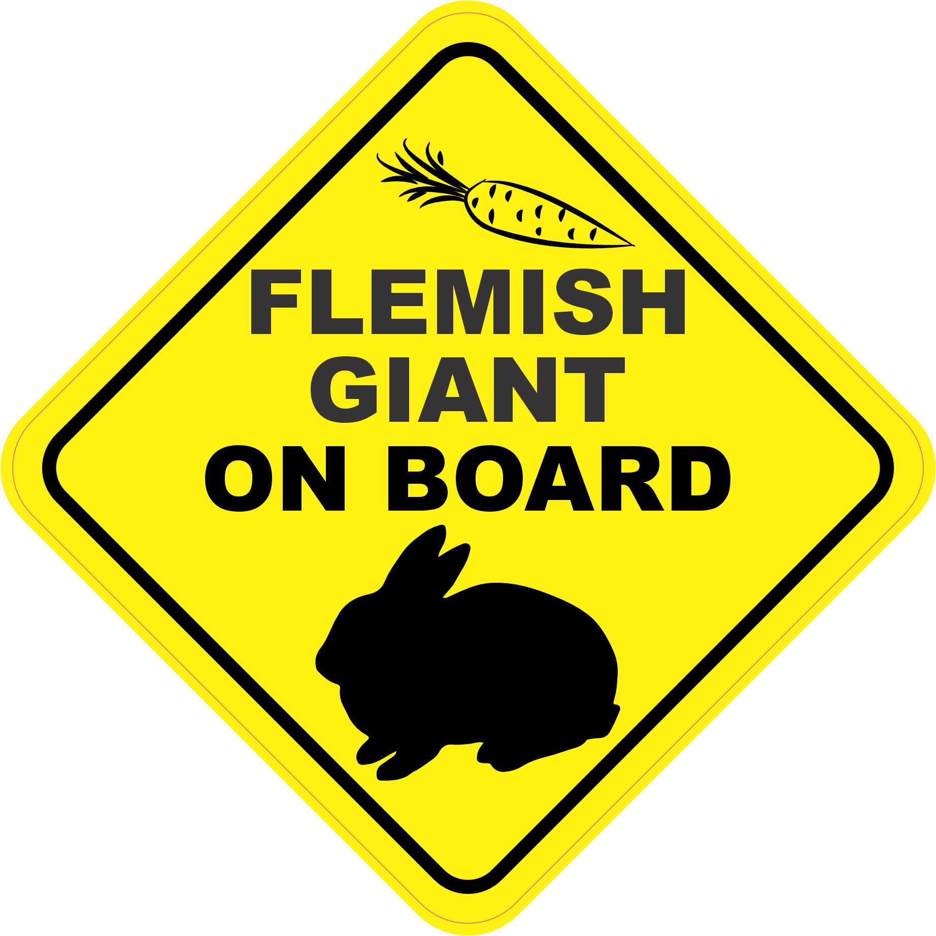 Flemish Giant on Board Vinyl Sticker