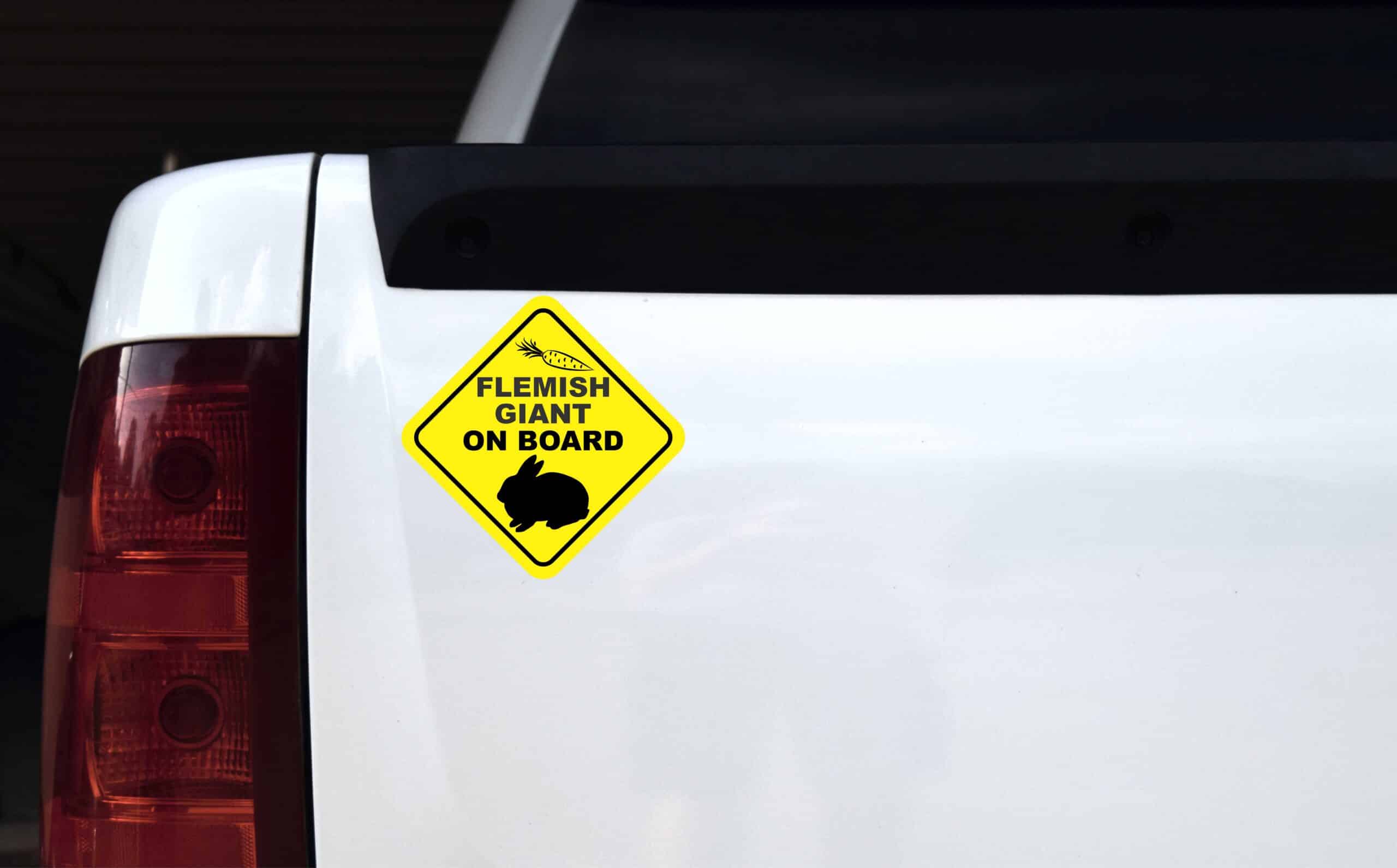 Flemish Giant on Board Vinyl Sticker