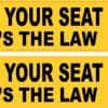Yellow Fasten Your Seat Belts Vinyl Stickers