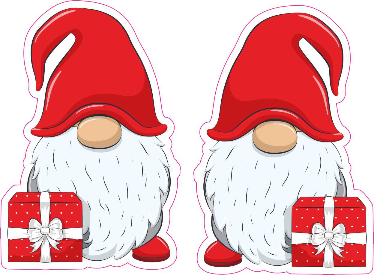 Christmas Present Gnome Vinyl Stickers