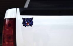 Blue Wildcat Mascot Vinyl Sticker