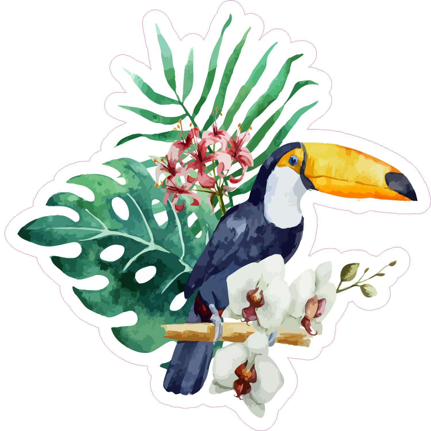 Tropical Toucan Vinyl Sticker