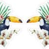 Mirrored Tropical Toucan Vinyl Stickers