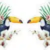 Mirrored Tropical Toucan Vinyl Stickers