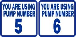 Blue Pump Number 5 and 6 Vinyl Stickers