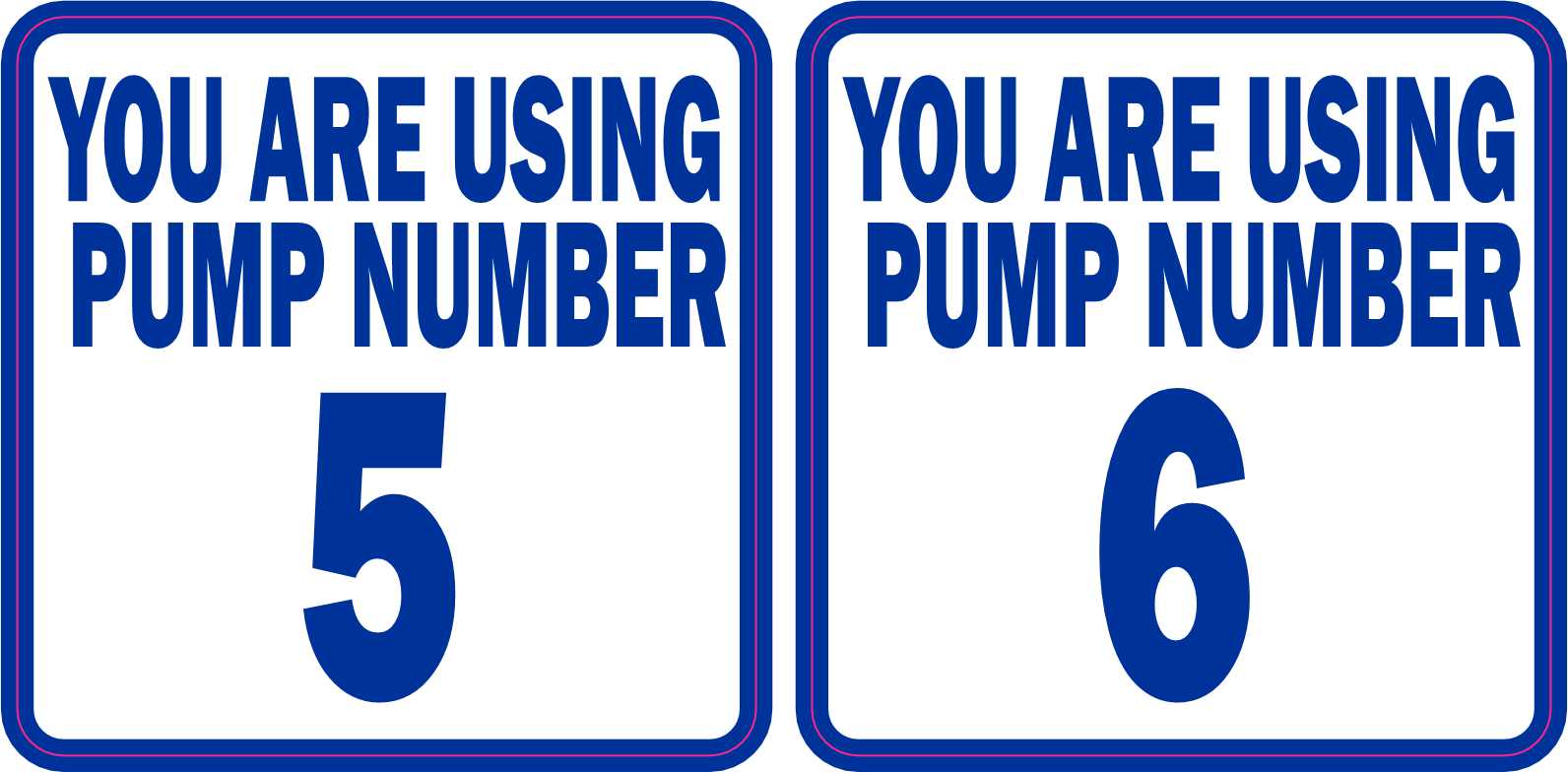 Blue Pump Number 5 and 6 Vinyl Stickers