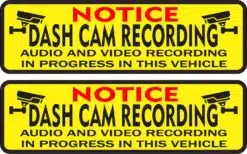 Notice Dash Cam Vinyl Stickers