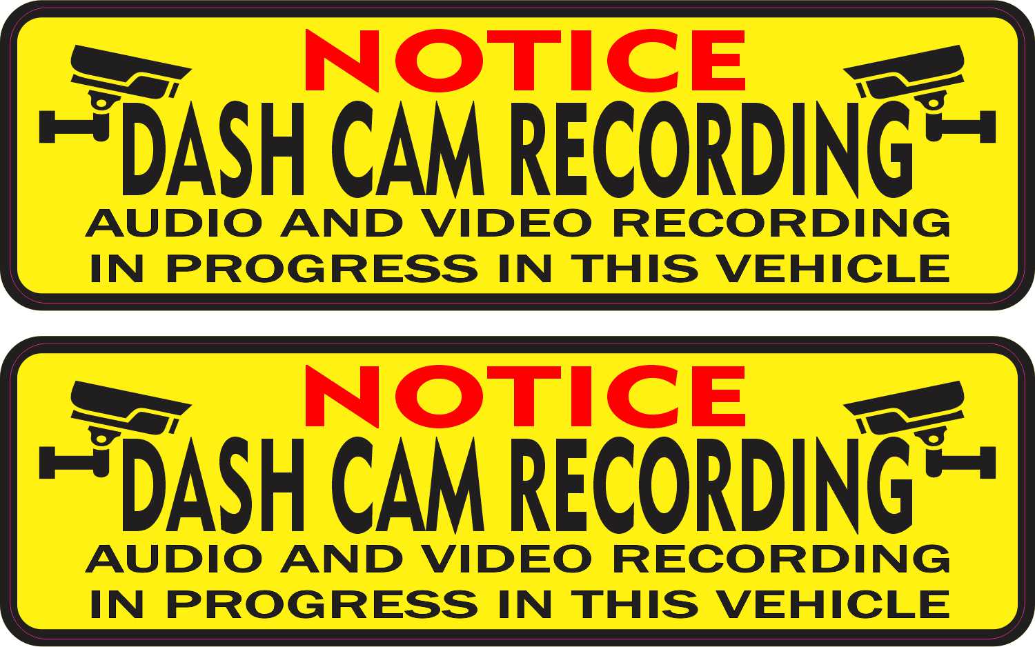 thumbnail image 2 of PopArt Dash Cam Recording Sticker Decal – Set Of 2, Waterproof Vinyl Warning Sign For Car Window 2 of 6