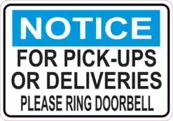 Ring Doorbell for Pick-Ups or Deliveries Magnet