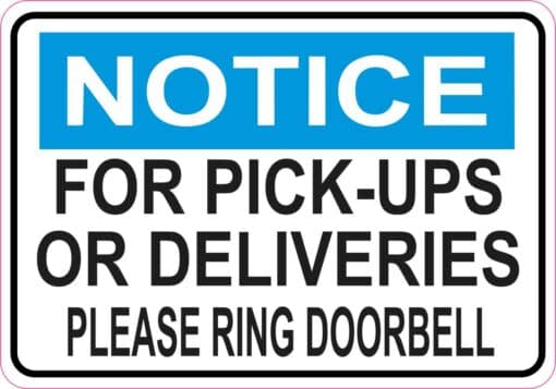 Ring Doorbell for Pick-Ups or Deliveries Magnet