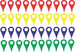 Basic Colors Map Pointer Vinyl Stickers