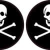 2x skull and crossbones stickers