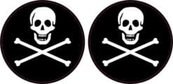2x skull and crossbones stickers