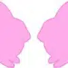 Pink Silhouette Rabbit Vinyl Stickers