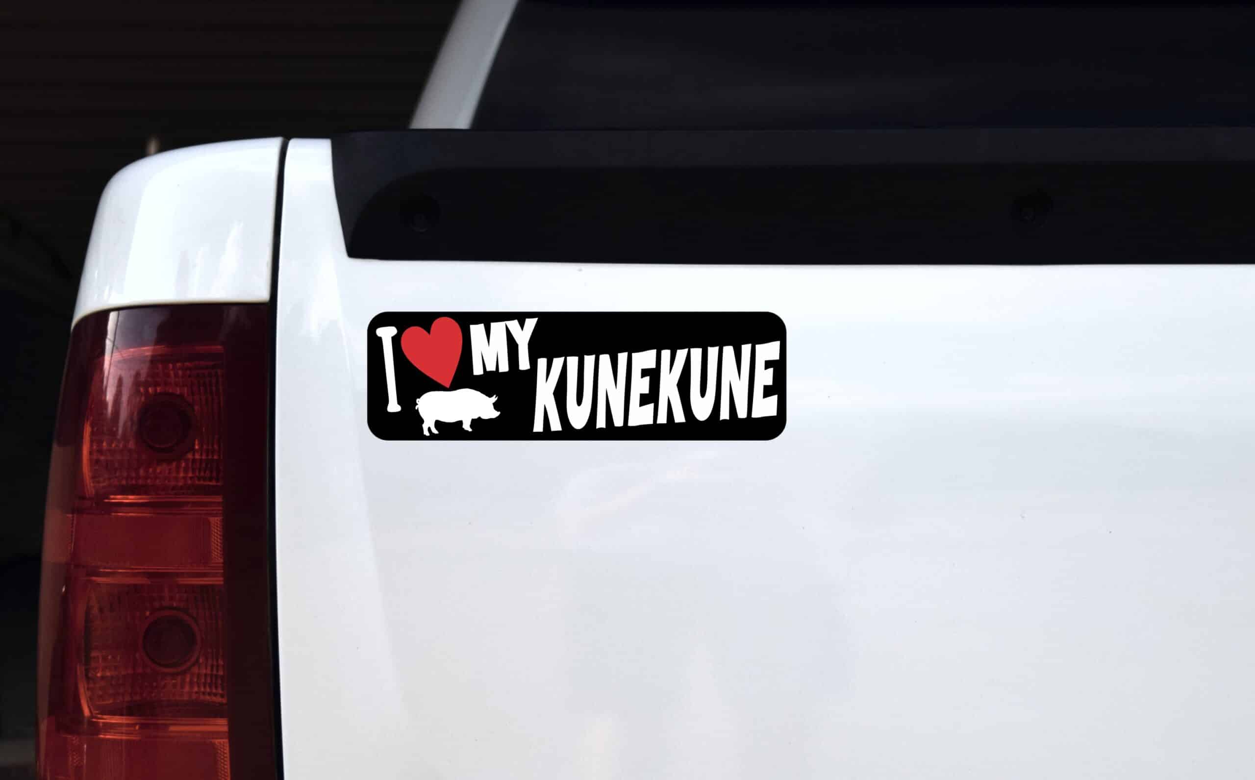 10in x 3in I Love My Kunekune Bumper Sticker Vinyl Animal Pig Vehicle Decal