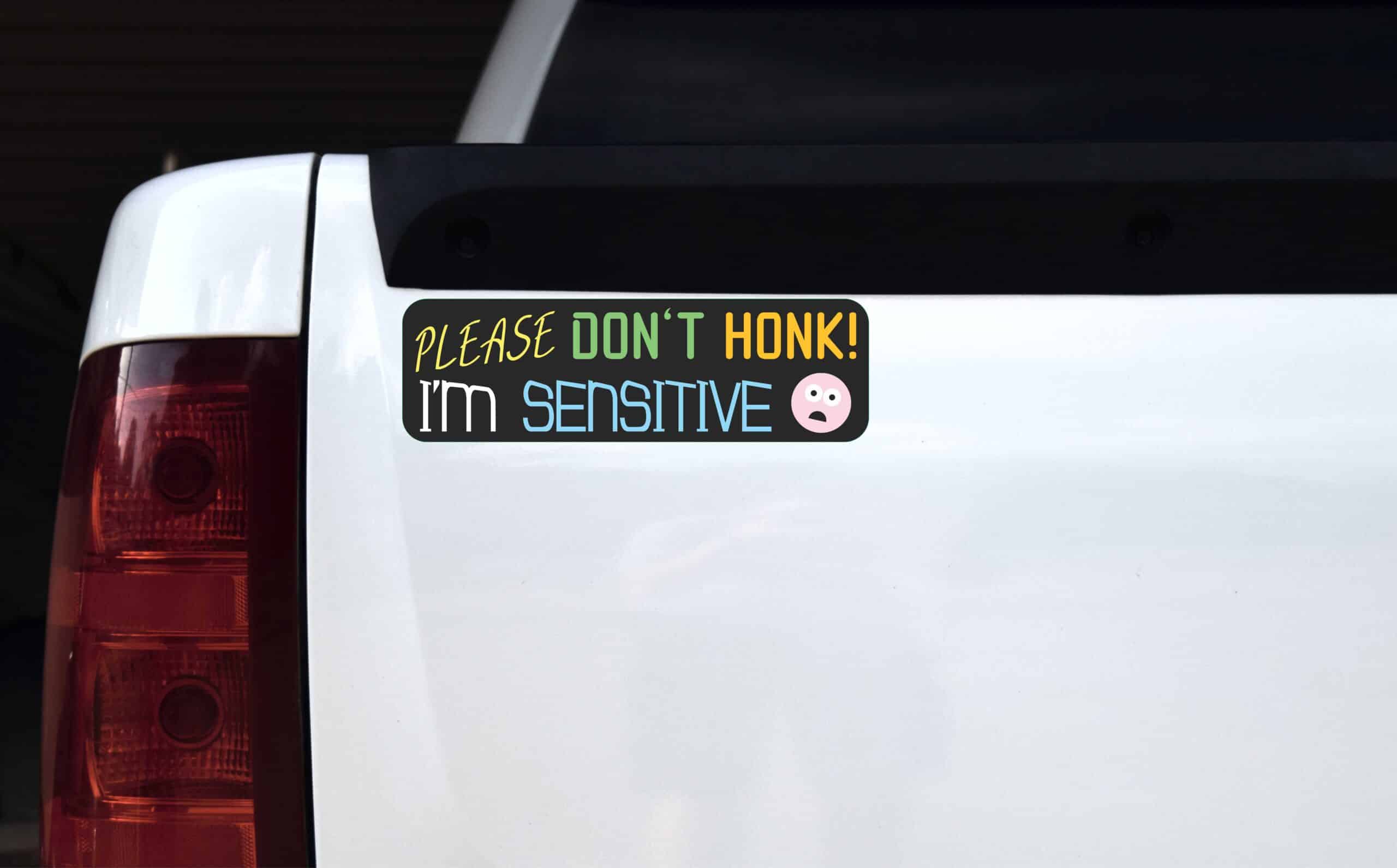 Please Dont Honk Im Sensitive Vinyl Sticker