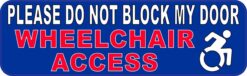 Do Not Block Door Wheelchair Access Magnet