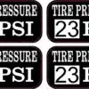 Tire Pressure 23 PSI Vinyl Stickers