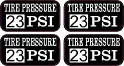 Tire Pressure 23 PSI Vinyl Stickers