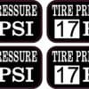 Tire Pressure 17 PSI Vinyl Stickers