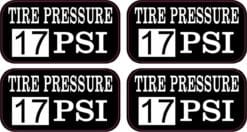 Tire Pressure 17 PSI Vinyl Stickers