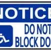 Notice Do Not Block Door Magnet