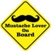 5in x 5in Mustache Lover On Board Magnet