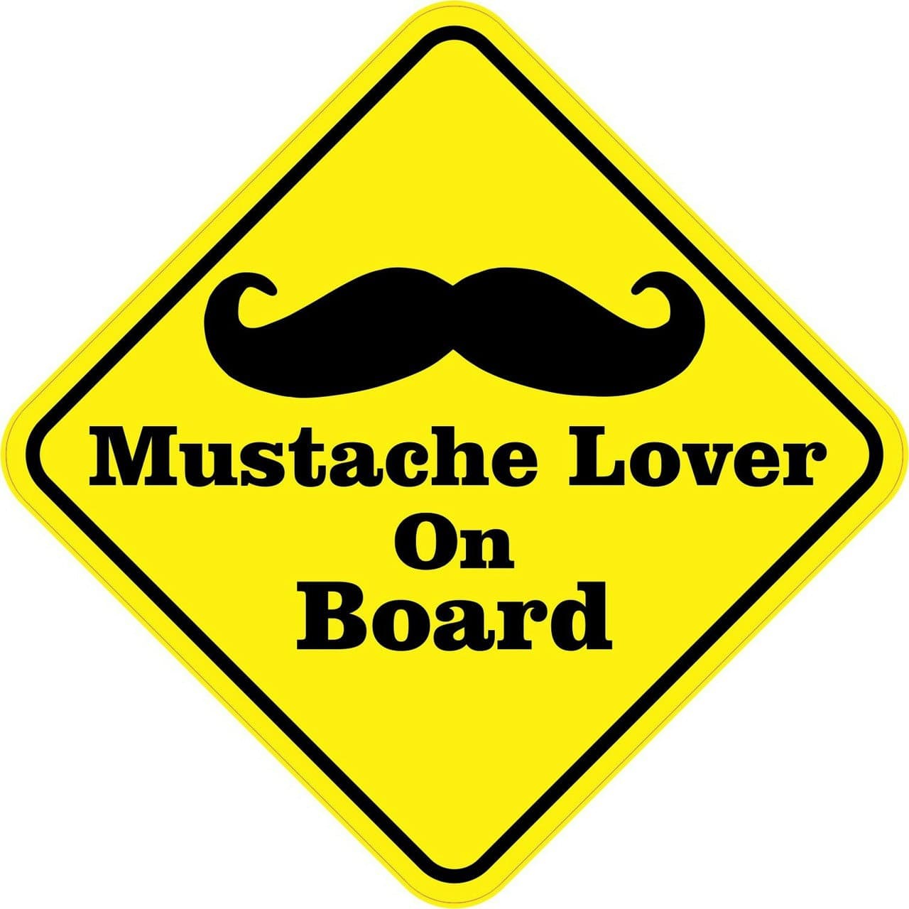5in x 5in Mustache Lover On Board Magnet