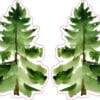 Mirrored Pine Tree Vinyl Stickers
