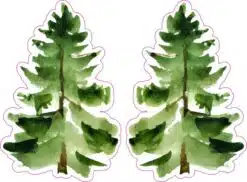 Mirrored Pine Tree Vinyl Stickers