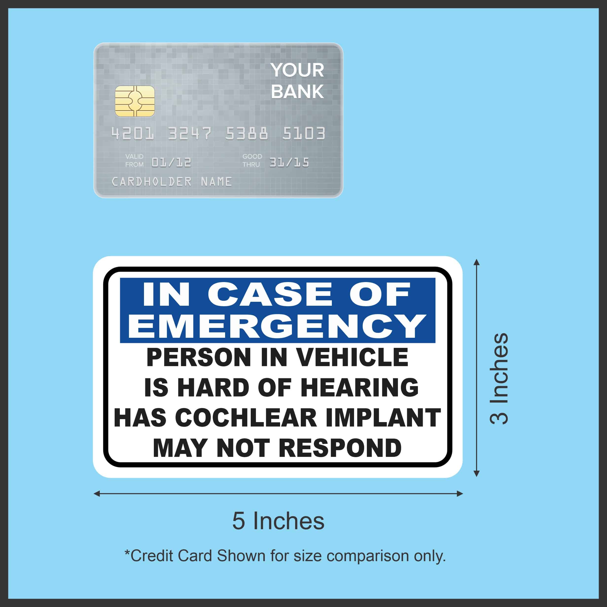 StickerTalk Person in Vehicle has Cochlear Implant Sticker, 5 inches x 3 inches - Image 6