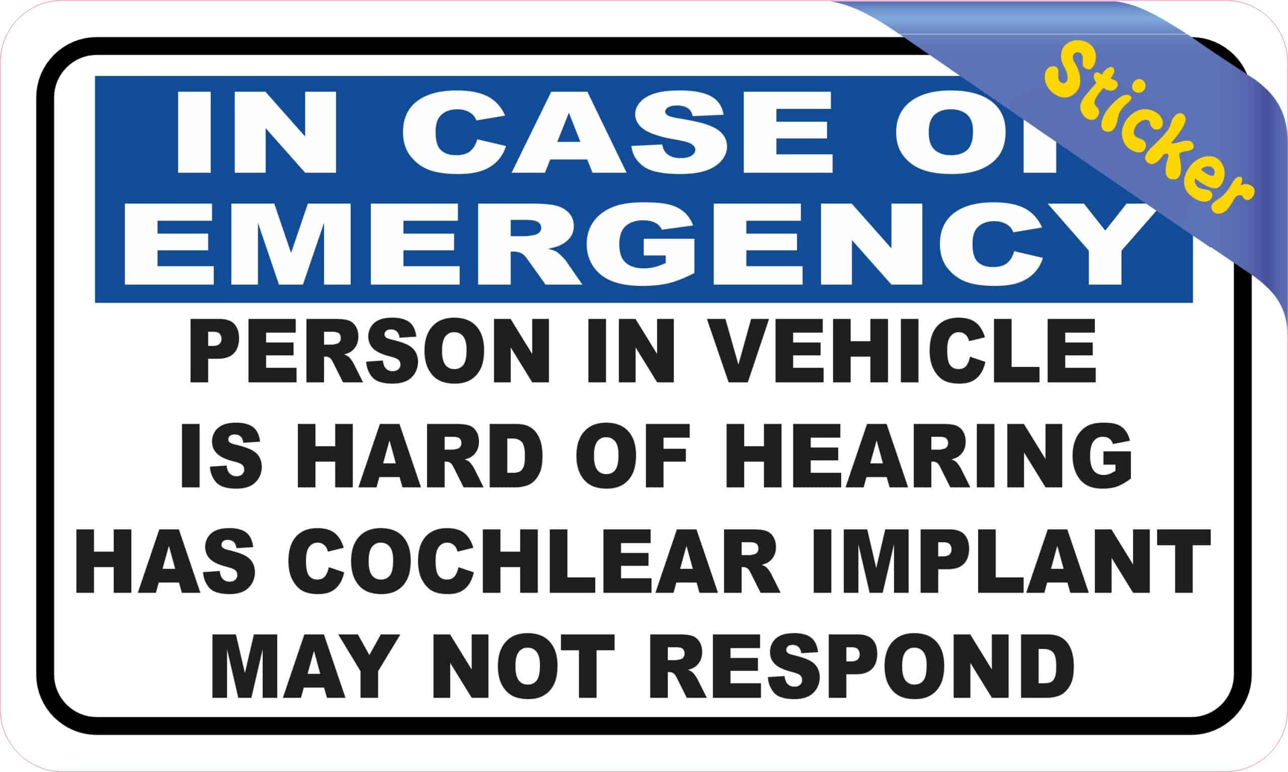 StickerTalk Person in Vehicle has Cochlear Implant Sticker, 5 inches x 3 inches - Image 2