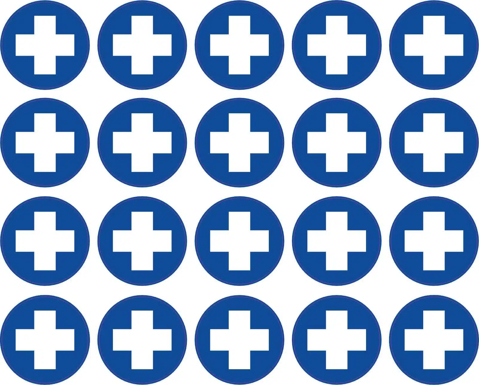 StickerTalk Blue Medical Cross Circle Stickers, 1 inches x 1 inches